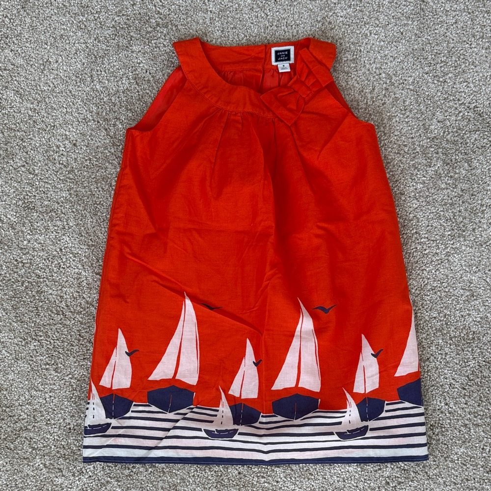 Janie and Jack Orange Sailboat Dress